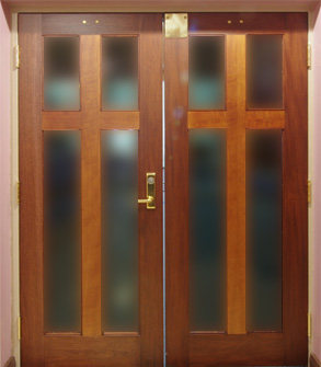 custom mahogany church doors